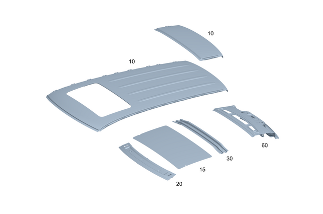 1676501900 - Roof: Paneling, Roof for Mercedes-Benz: GLE350, GLE450e, GLE580 Image image