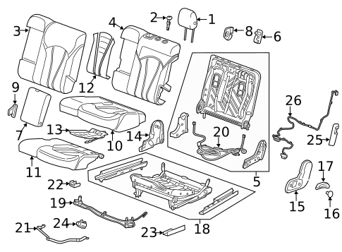 Rear Seat Components for 2016 Buick Envision #0