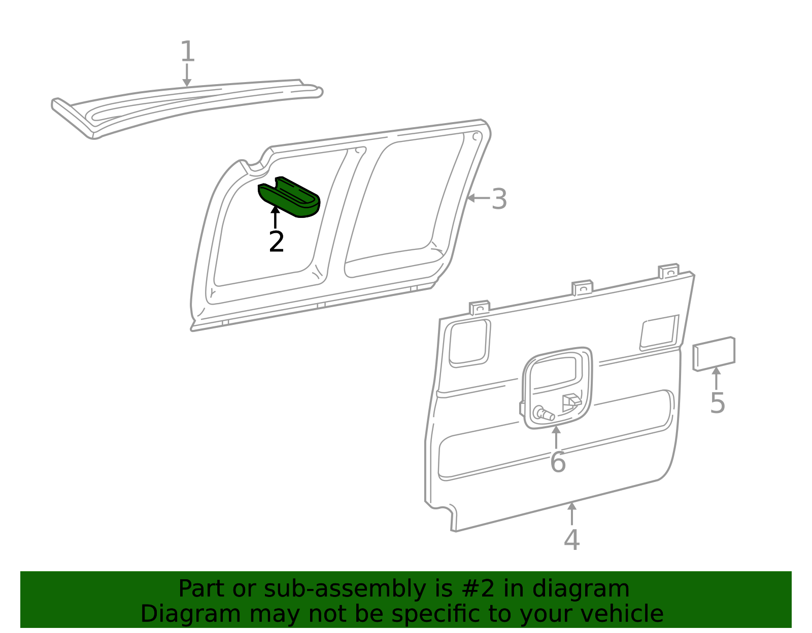 Medium Dark Pewter II Rear Passenger Side Door Upper Roller Bracket ...