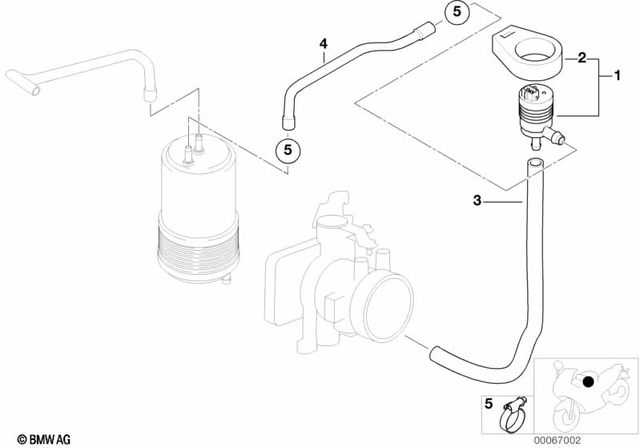 13901433603 - Fuel Supply: Fuel Tank Breather Valve -  for BMW-Motorrad Image