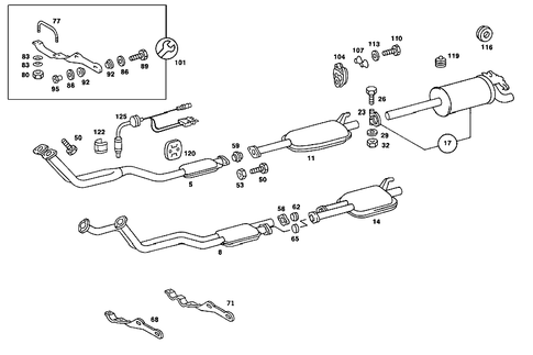 Exhaust System on Gasoline Vehicles for 1985 Mercedes-Benz 190E #0