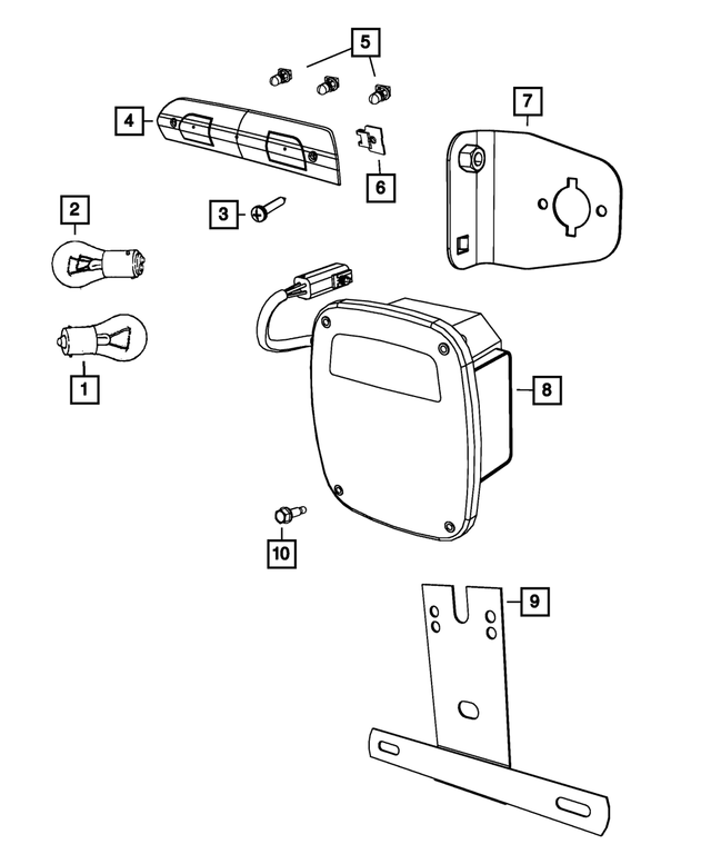 55078089AA - Electrical: Tail Lamp Bracket for Mopar Image