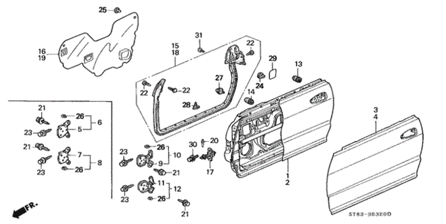 Front Door Panels for 1996 Acura Integra #0