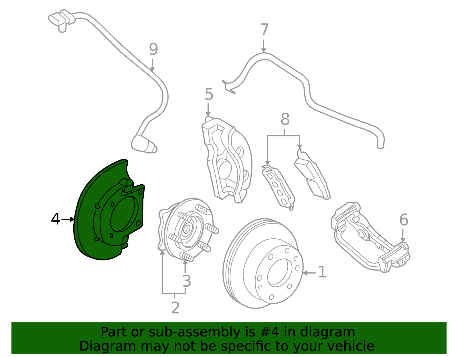 25846355 - Front Brake Dust Shield GMPartsNow