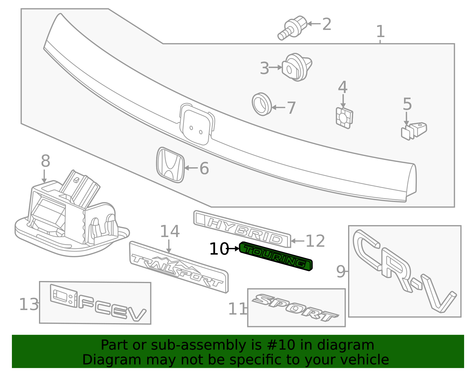 75716-3A0-A11 - Hatch Emblem 2026 Honda CR-V | Honda Parts Online