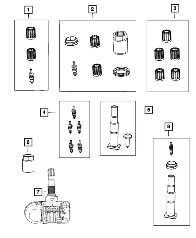 68581600AA - Wheels: Tire Pressure Sensor Nut for Chrysler: 300 | Dodge: Challenger, Charger Image