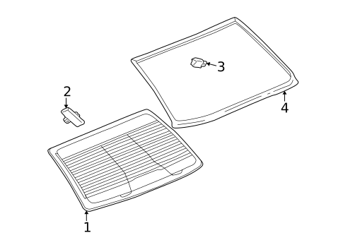 Glass & Hardware - Back for 2003 Buick Park Avenue #0