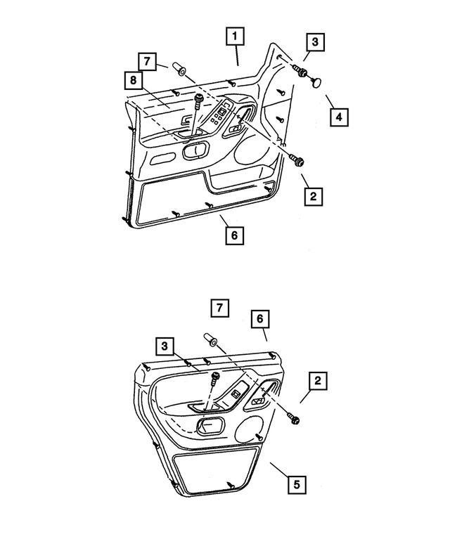 TM021T5AA - Interior Trim: Front Door Trim Panel, Right for Mopar Image