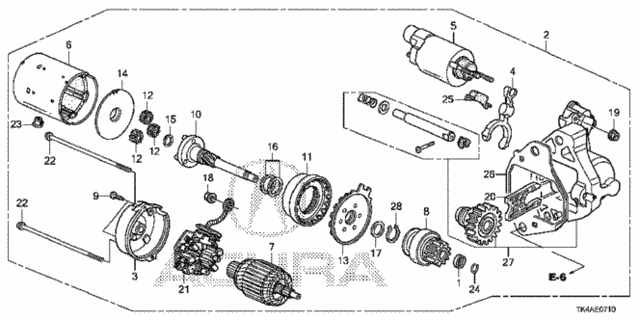 Starter Motor (Denso) (AT) for 2014 Acura TL #0