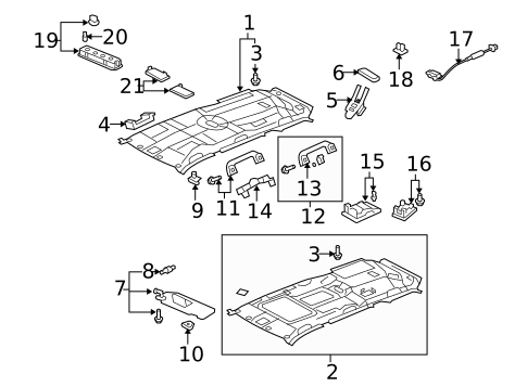 Interior Trim - Roof for 2008 Honda Pilot #0
