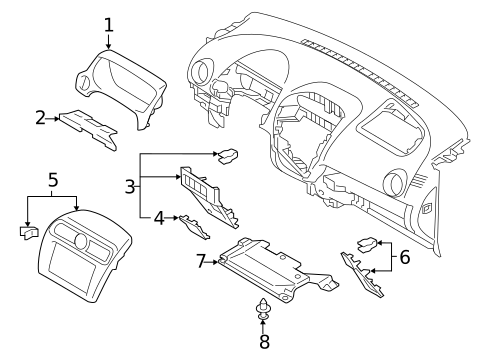 Instrument Panel Components for 2020 Mitsubishi Mirage #0