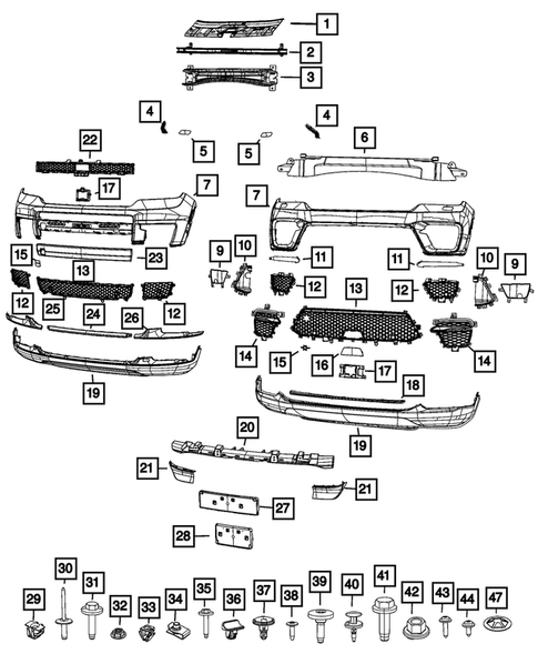 Front Bumper and Fascia for 2022 Jeep Grand Cherokee L #3