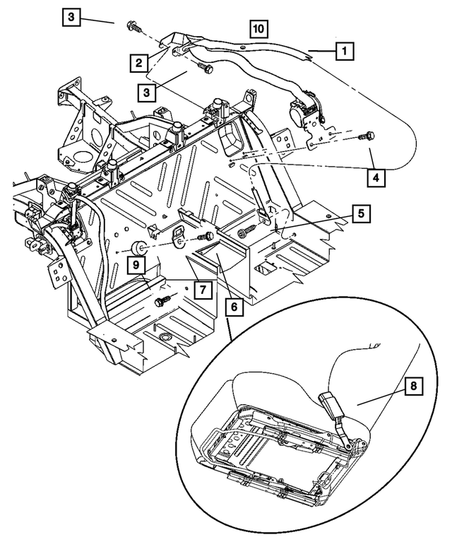 5029126AD - Interior Trim: Seat Belt Turning Loop, Right for Mopar Image
