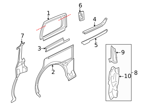 Side Panel & Components for 2004 Pontiac Montana #1