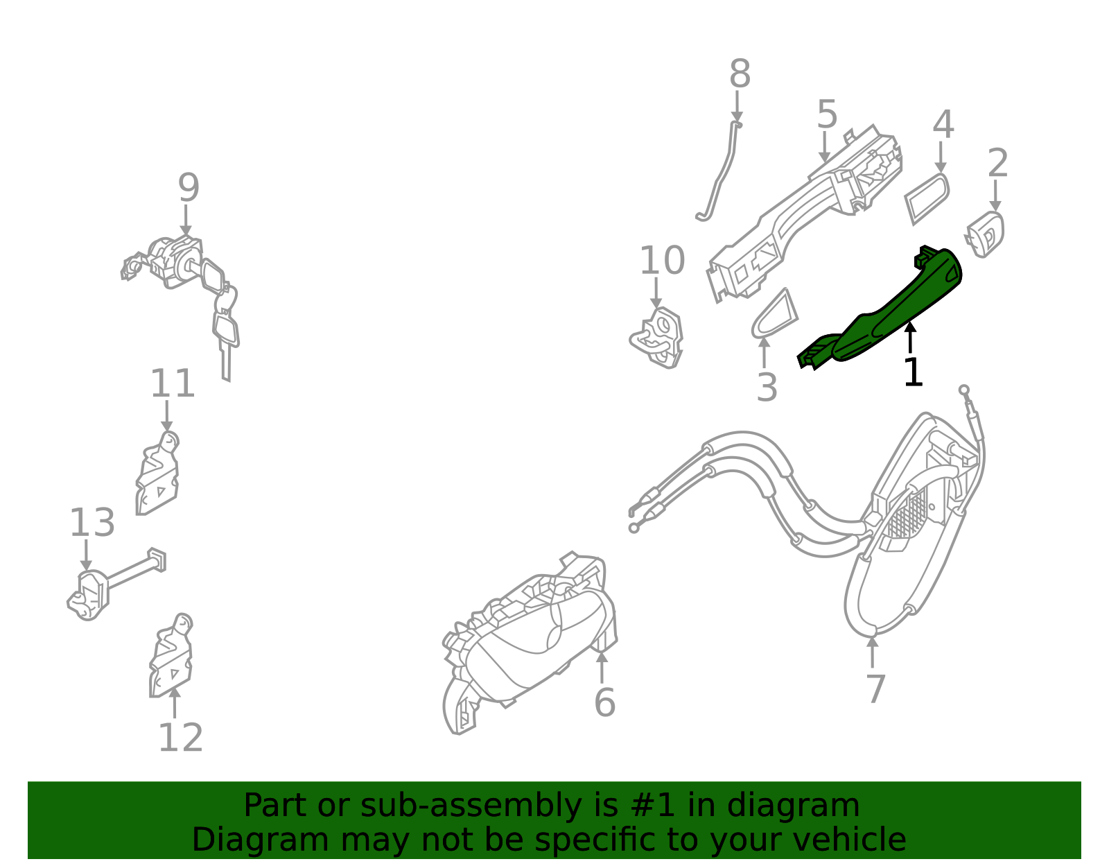 80640-DF31A - Handle, Outside 2017-2023 Nissan | Official Nissan Parts ...
