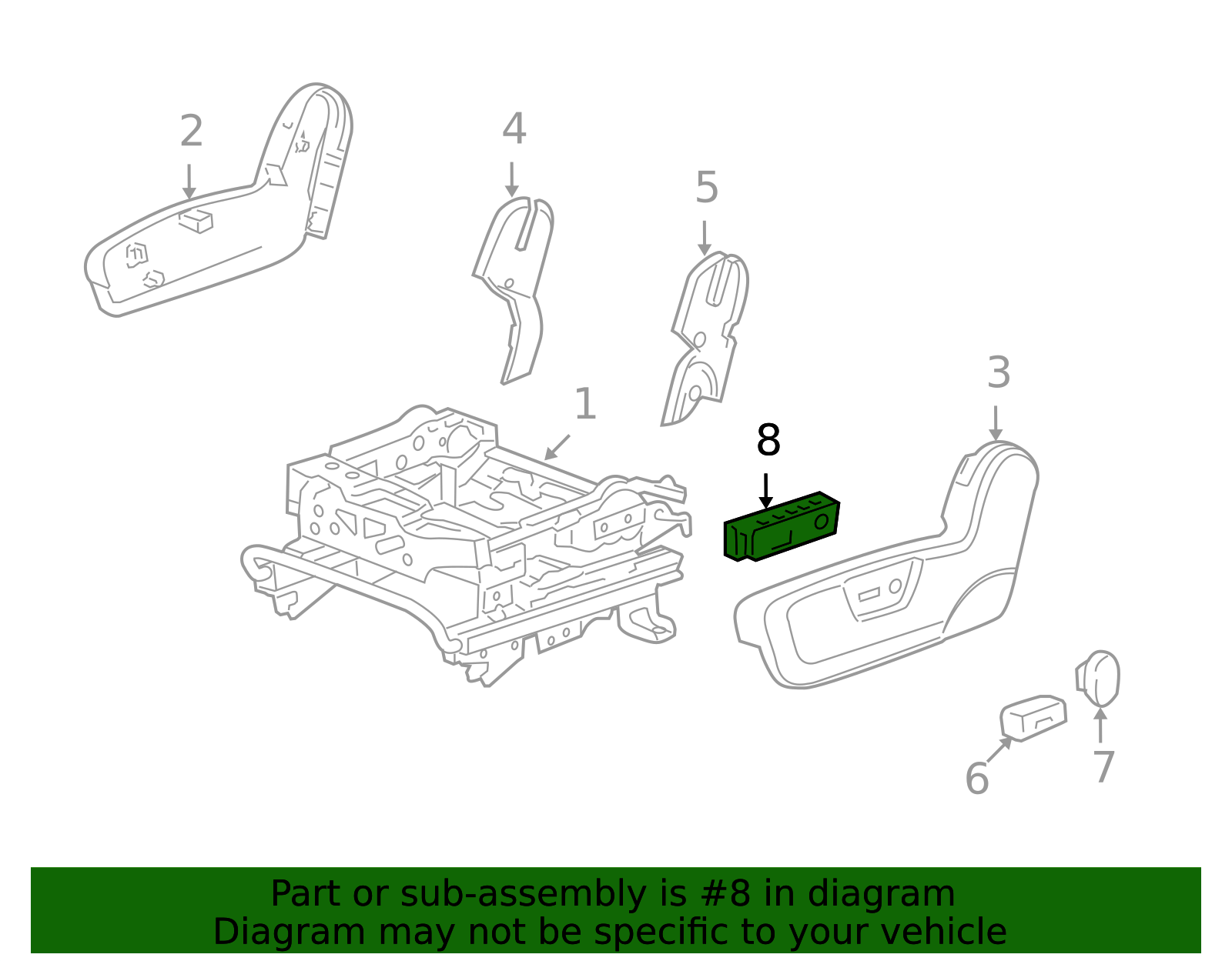 General Motors 12451495 - Interruttore Originale Sedile Anteriore Lato Guida Per Auto GM