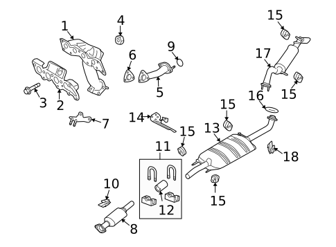 Exhaust Components for 2009 Mercury Mariner #1