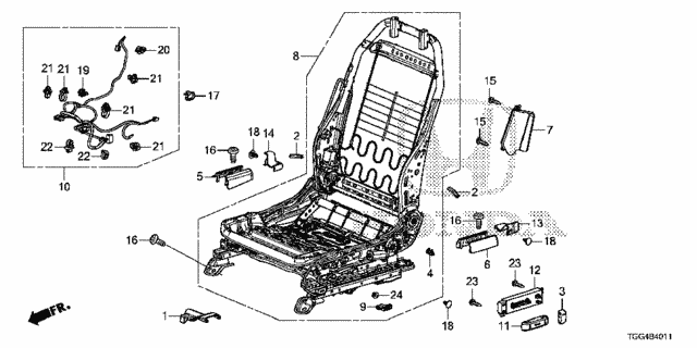 Front Seat Components (L.) (Full Power Seat) for 2017 Honda Civic #0