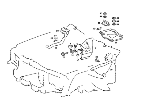 Front Panel Attachment Parts, Battery Frame for 1989 Mercedes-Benz 190E #0
