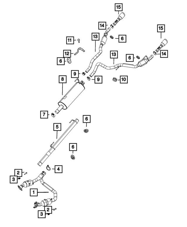 68436974AB - Exhaust: Exhaust Pipe And Converter for Ram: 1500 Classic Image