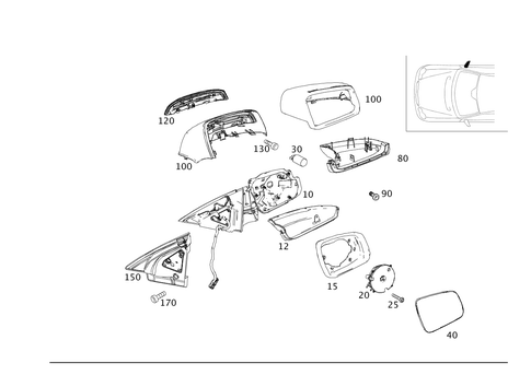 Outside Mirror, Right for 2012 Mercedes-Benz C250 #0