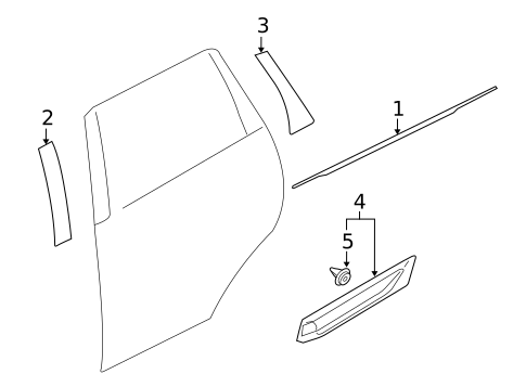 Exterior Trim - Rear Door for 2015 Mitsubishi Outlander #0