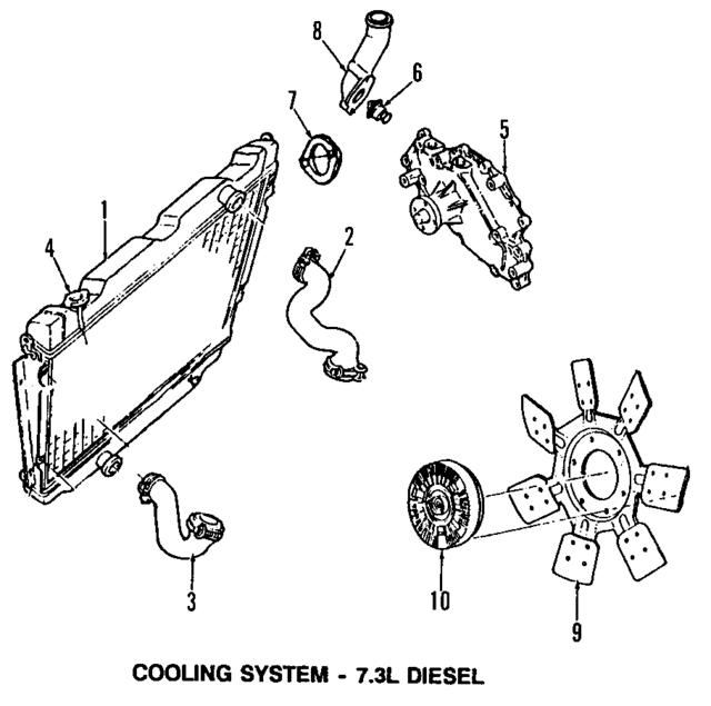 F2TZ8592B - Cooling System: Engine Coolant Thermostat Housing for Ford: E-250 Econoline Club Wagon, E-350 Econoline, E-350 Econoline Club Wagon, F-250, F-350, F-Super Duty Image