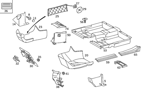 Front Panel Pillar Panelling, Lining on Floor and Footrest for 1993 Mercedes-Benz 500SEL #2