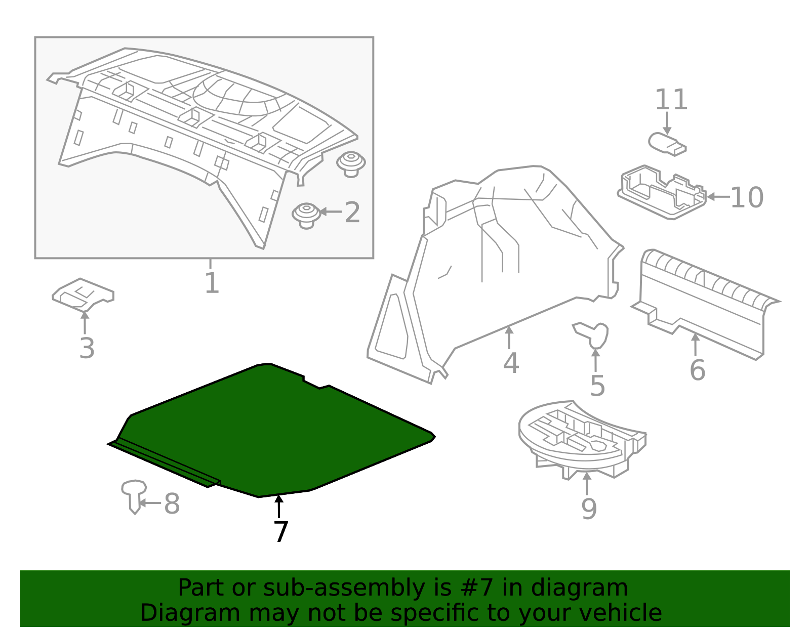 2012-2015 Honda Civic Trunk Floor Access Cover 84521-TS8-A00ZA