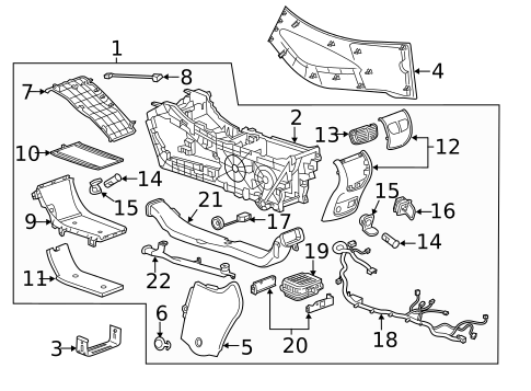 Center Console for 2017 Buick LaCrosse #1