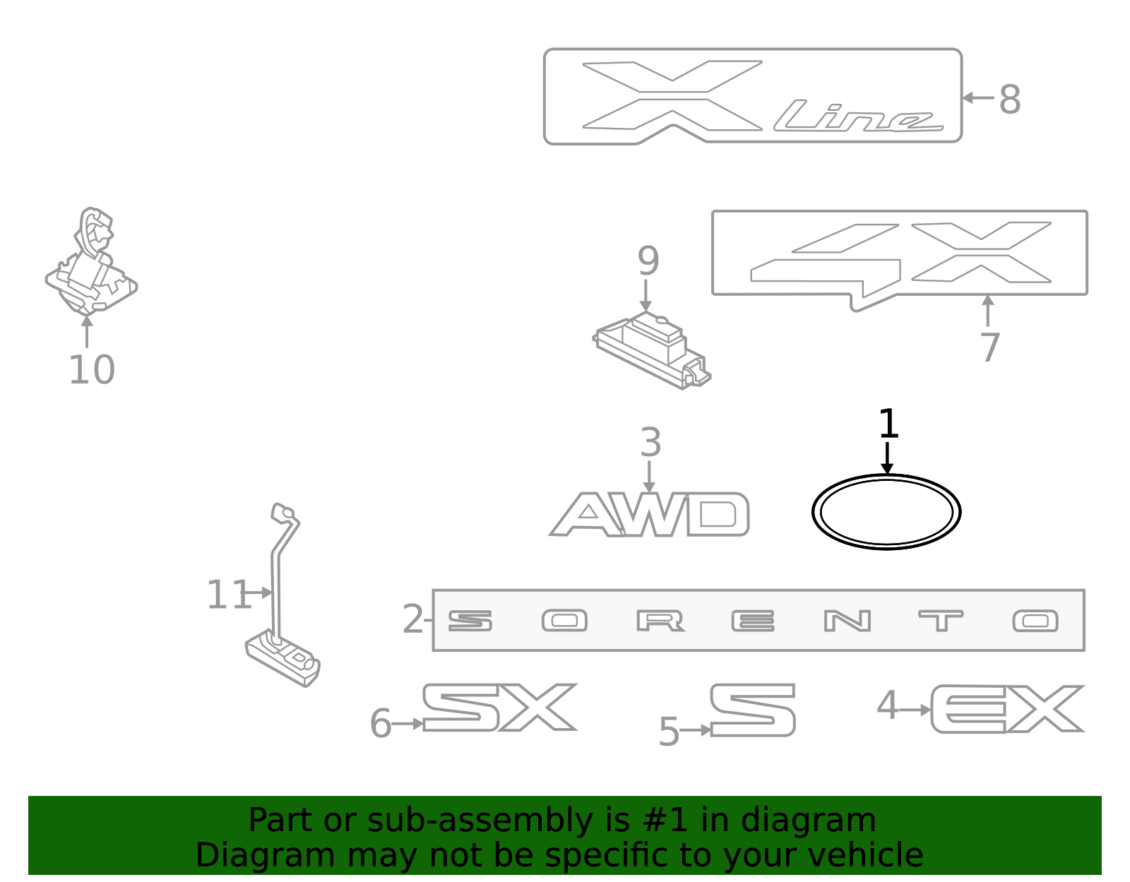 86300-R5200 - Hatch Emblem 2022-2025 Kia Sorento | Kia.Parts Store