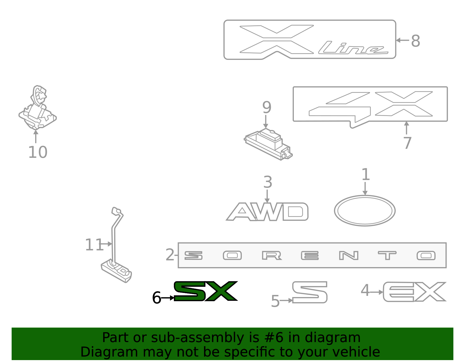 86313-R5200 - Nameplate 2021-2023 Kia Sorento | Kia.Parts Store