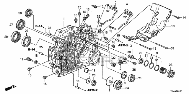 AT Torque Converter Case (4WD) for 2013 Acura TL #0
