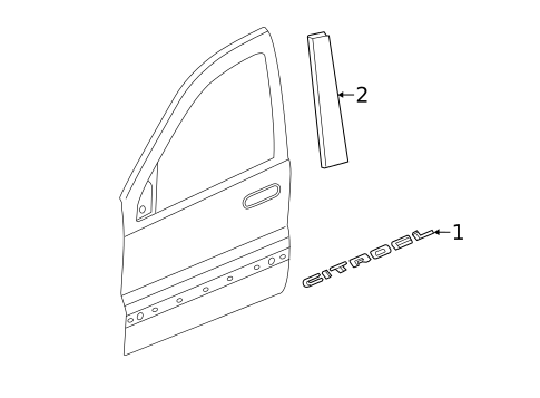 Exterior Trim - Front Door for 2023 Dodge Durango #0