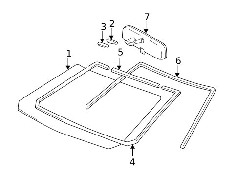Glass - Windshield for 2008 Toyota Corolla #0