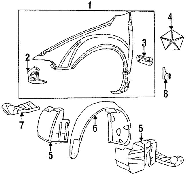 4646228 - Body: Fender Reinforcement Bar for Mopar Image