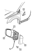 1JG681RVAK - Doors, Door Mirrors and Related Parts: Outside Rearview Mirror, Right for Mopar Image
