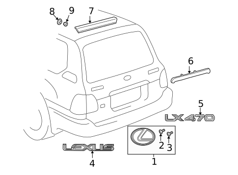 Exterior Trim - Lift Gate for 2006 Lexus LX470 #0