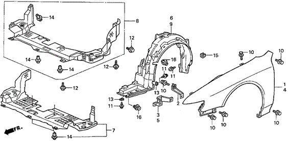 Front Fender for 1997 Acura CL #0