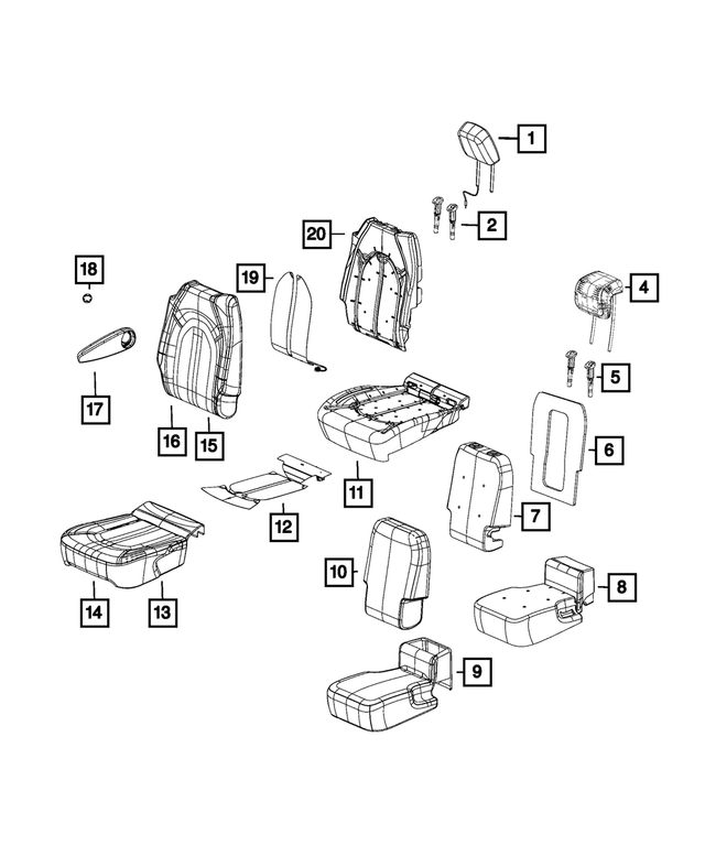 6LC25DX9AA - Interior Trim: Second Row Headrest, Left for Mopar Image image