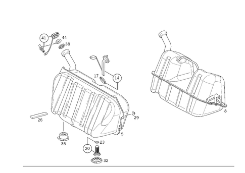 Fuel Tank with Detachable Parts for 1999 Mercedes-Benz E430 #5