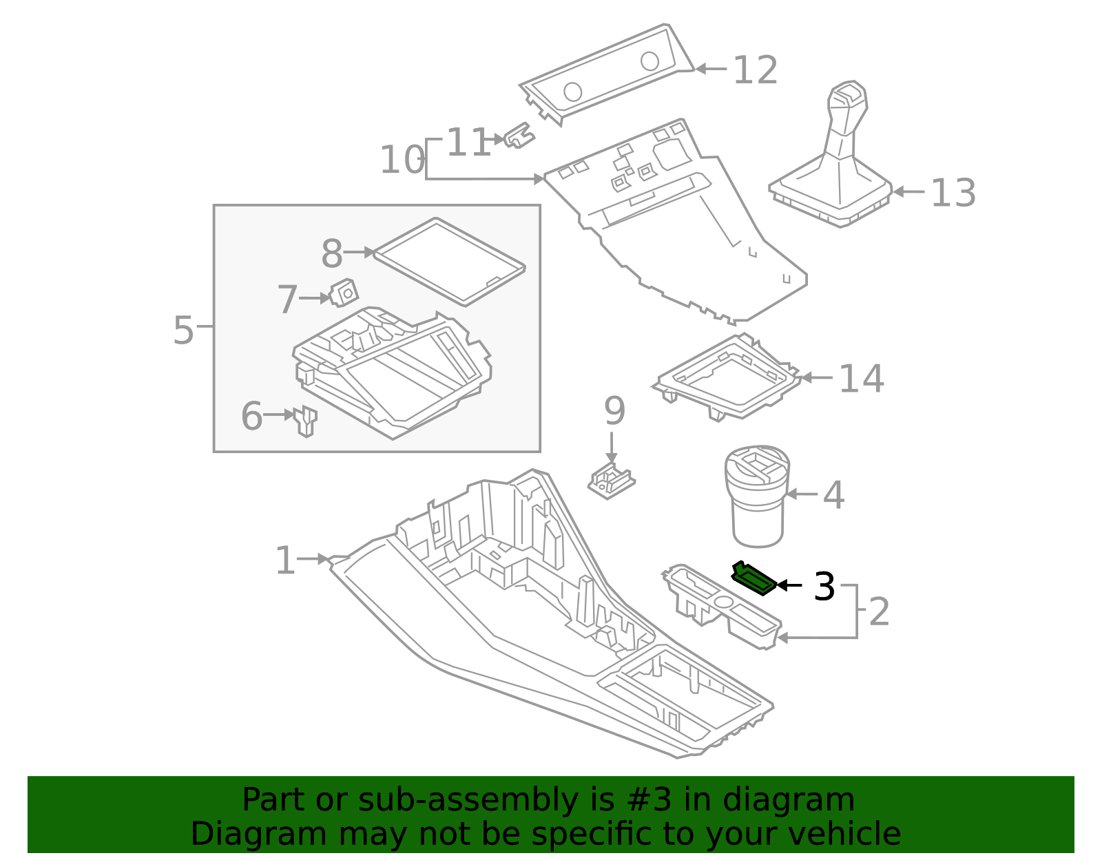 83A-863-078 - Center Console Bin Insert Mat 2019-2025 Audi