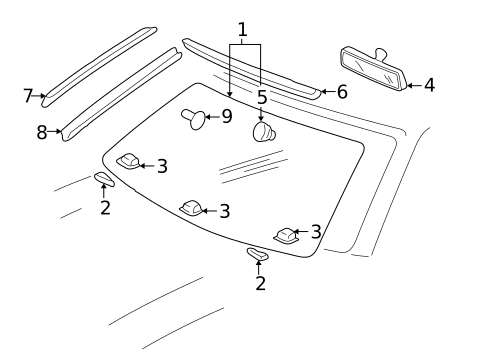 Glass - Windshield for 2001 Audi A4 Quattro #0