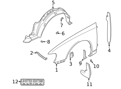 Exterior Trim - Fender for 1998 Nissan Altima #0