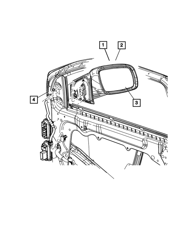 1GC001RHAF - Doors, Door Mirrors and Related Parts: Outside Rearview Mirror, Right for Mopar Image