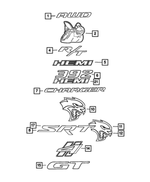 68564531AA - Exterior Ornamentation: Hellcat Nameplate, Left for Dodge: Charger Image