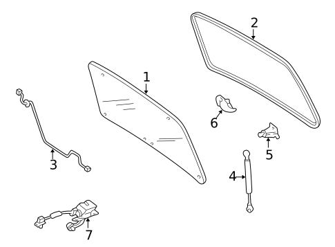 Glass - Lift Gate for 2006 Mercury Mariner #0