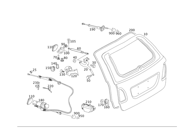 2117400705 - Rear-End Door: Door, Body-in-White for Mercedes-Benz: E320, E500, E55 AMG Image image