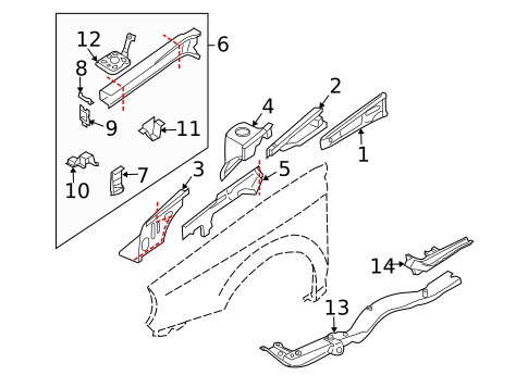 Structural Components & Rails for 2005 Subaru Forester #0