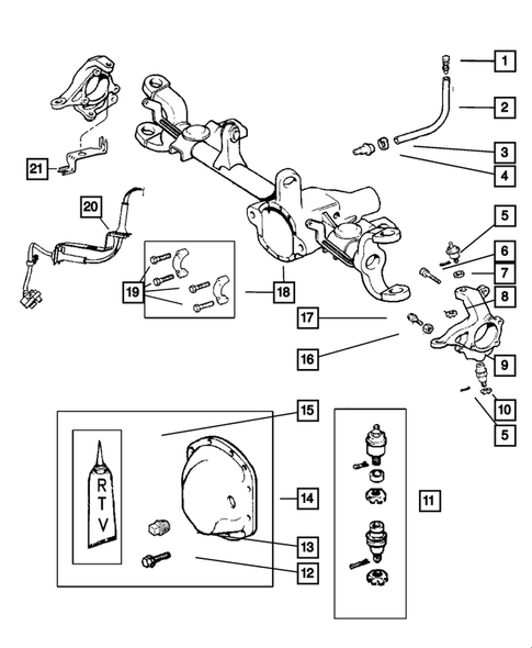 Front Axle Housing for 2007 Jeep Wrangler #0